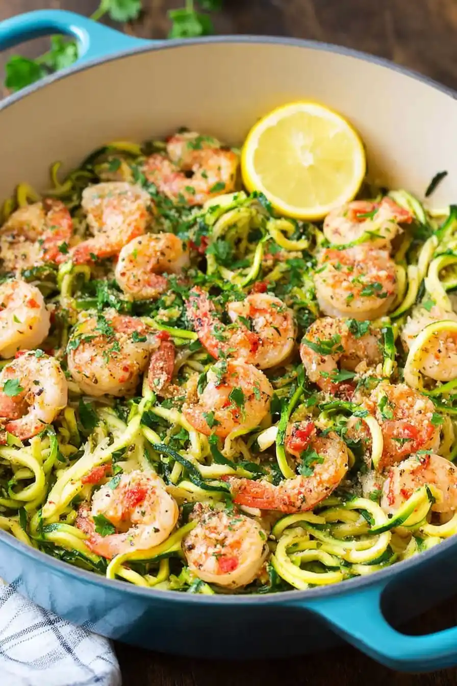 Lemon Garlic Paleo Shrimp Scampi with Zucchini Noodles