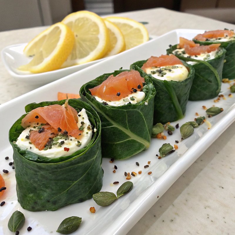 Smoked Salmon and Chard Wraps with Chimichurri Drizzle