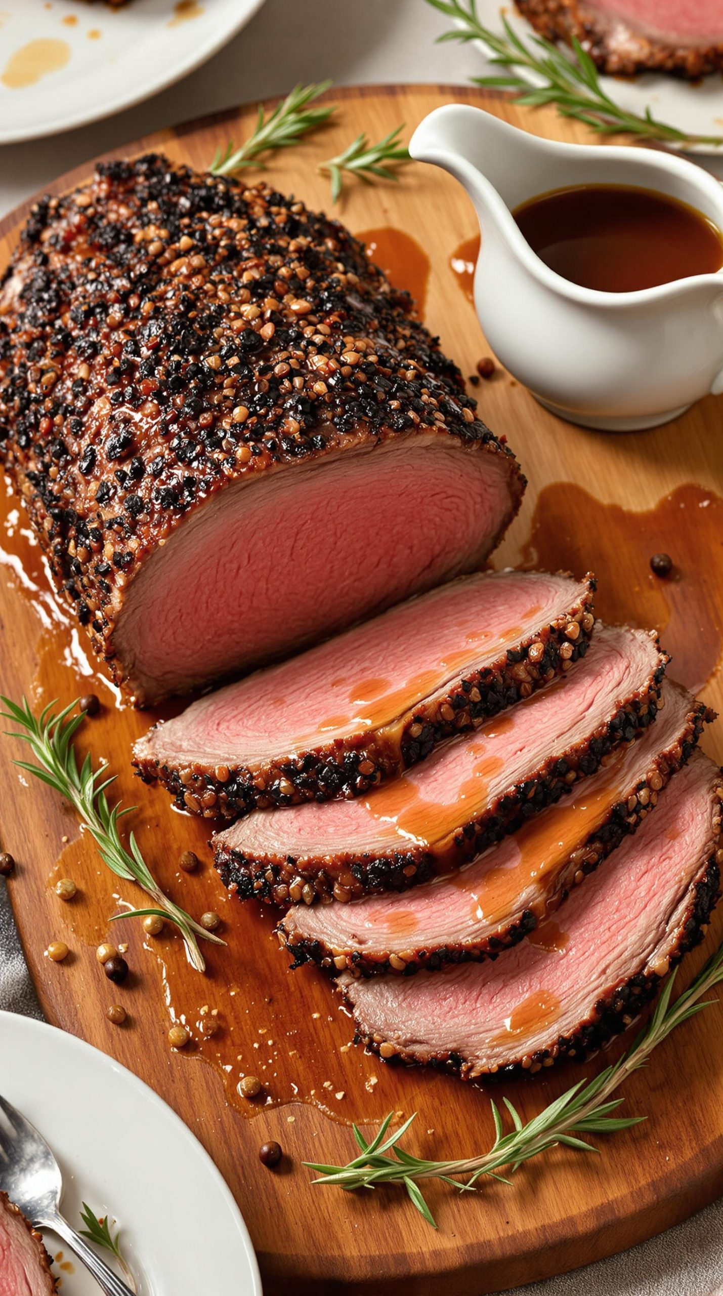 Slow-Roasted Kangaroo Rump with Pepperberry Glaze