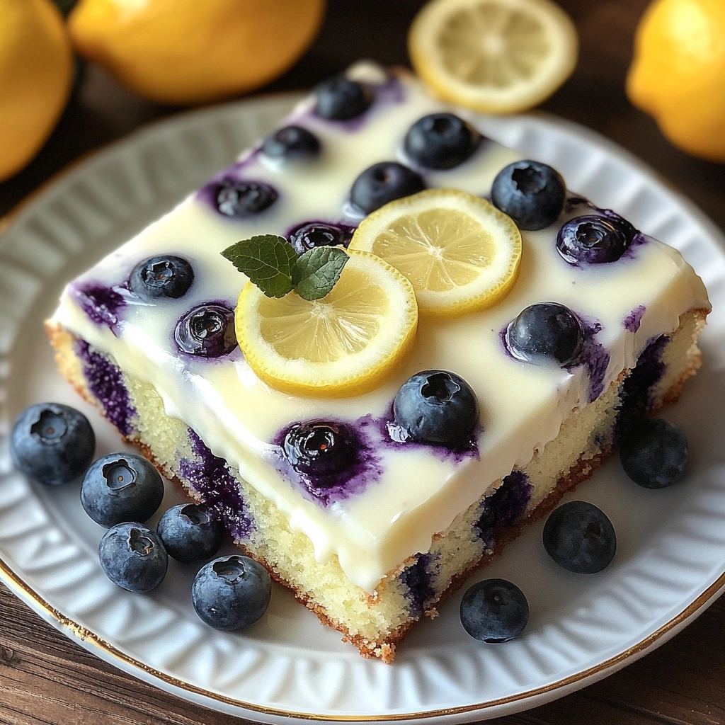 Blueberry Lemon Drizzle Sheet Cake