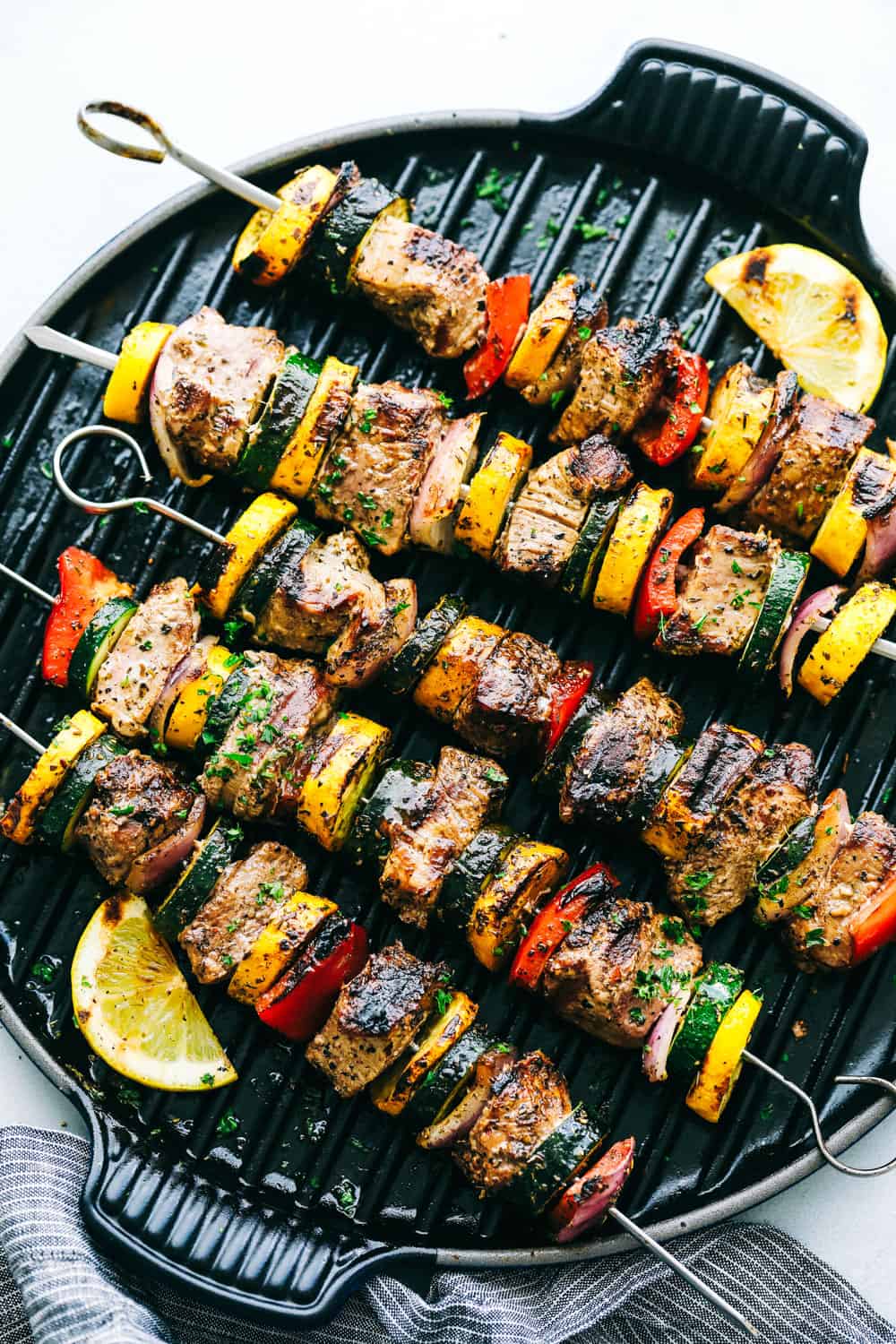 Grilled Citrus-Marinated Pork Skewers with Garlic and Rosemary