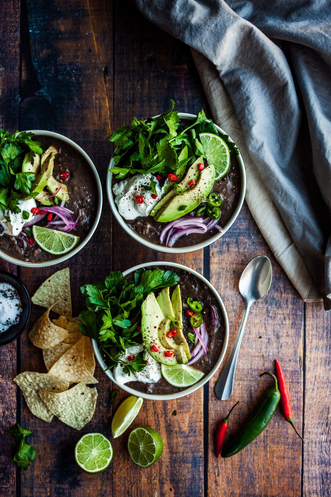 Spiced Dominican Black Bean Soup with Cilantro Lime