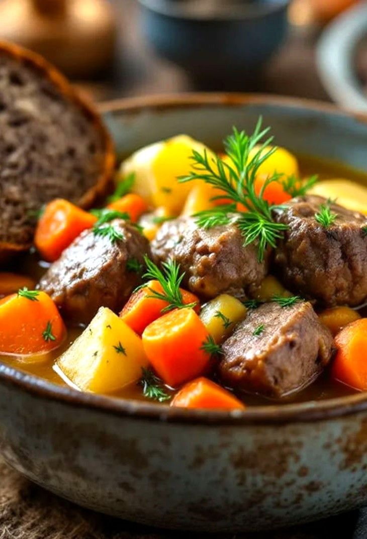 Slow-Cooked Antarctic Lamb Stew with Root Vegetables