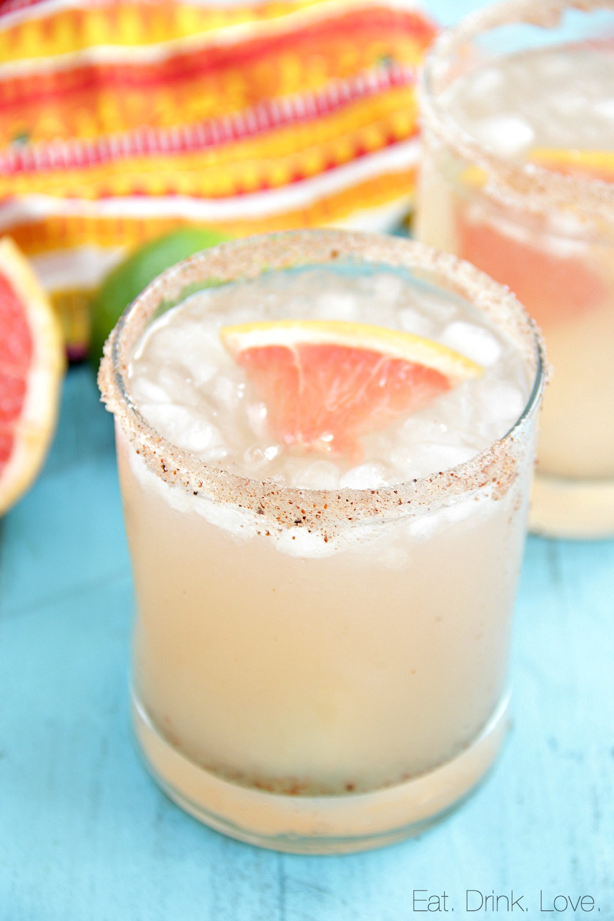 Tequila Grapefruit Sour with Chili Salt Rim