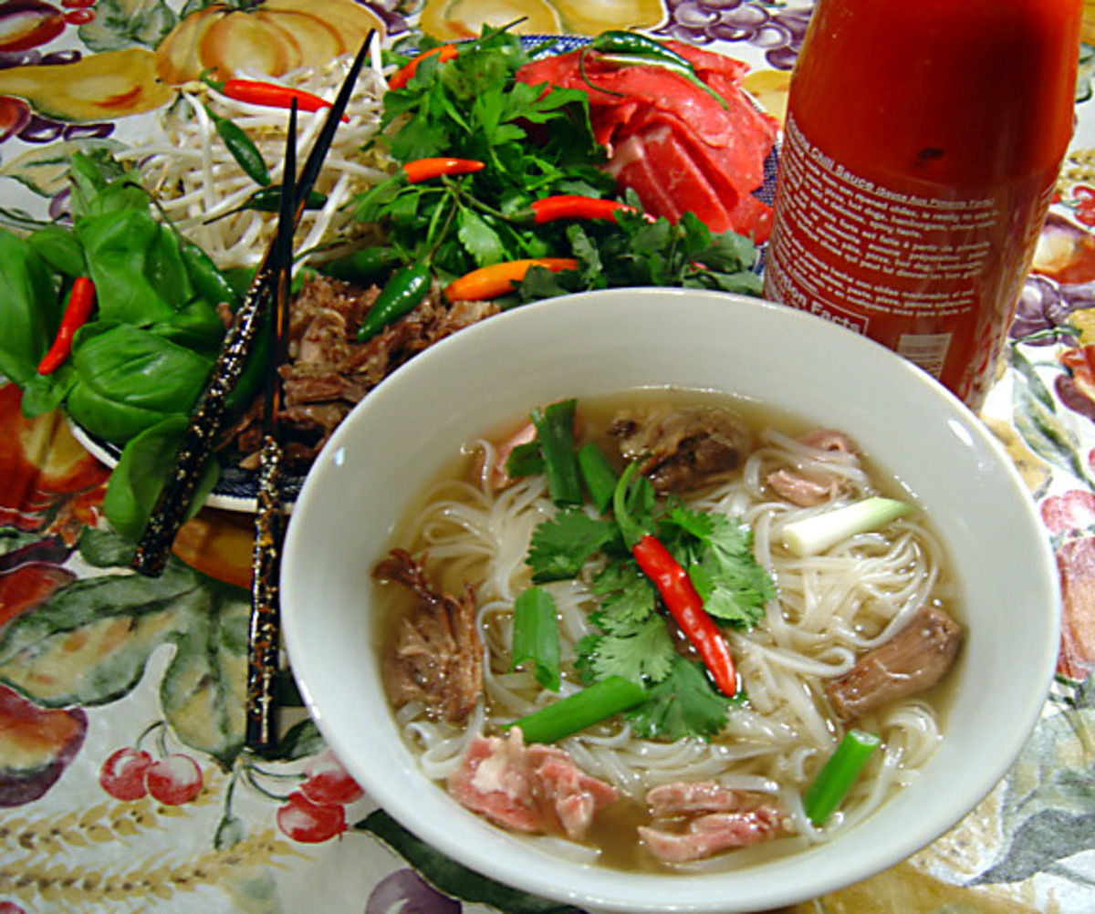Pho-Inspired Beef and Rice Noodle Soup with Star Anise Broth