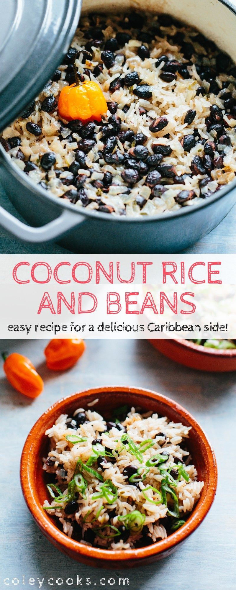 Caribbean-Style Coconut Rice with Black Beans and Cilantro
