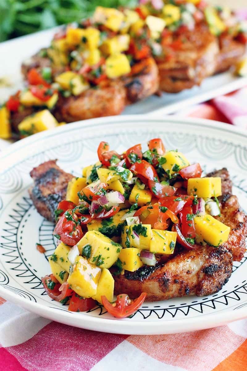 Pan-Seared Pork Chops with Mango and Pineapple Salsa