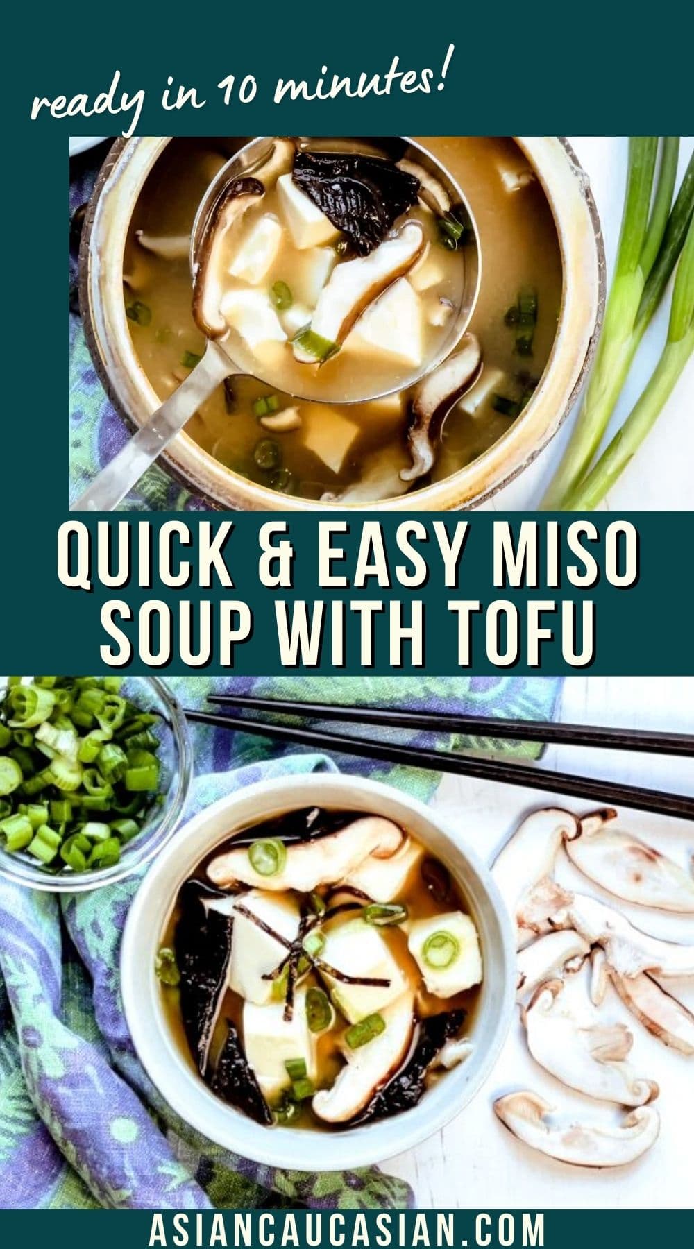Kombu-Dashi Miso Soup with Fresh Tofu