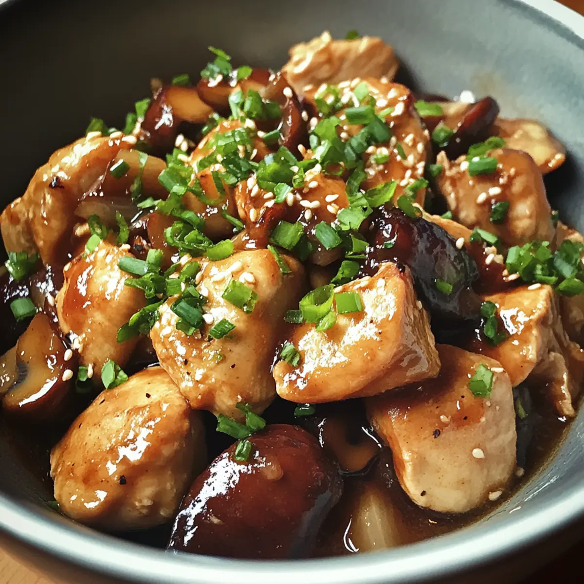 Sake-Kissed Chicken with Pickled Gingko and Shiitake