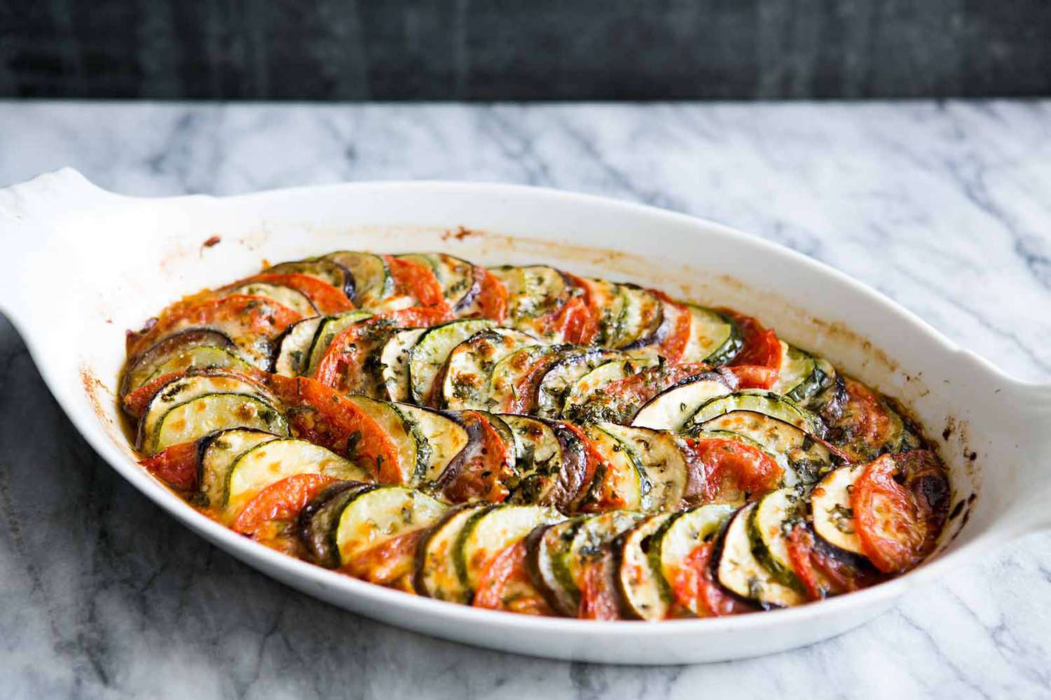 Sautéed Eggplant and Zucchini Ratatouille with Fresh Herbs