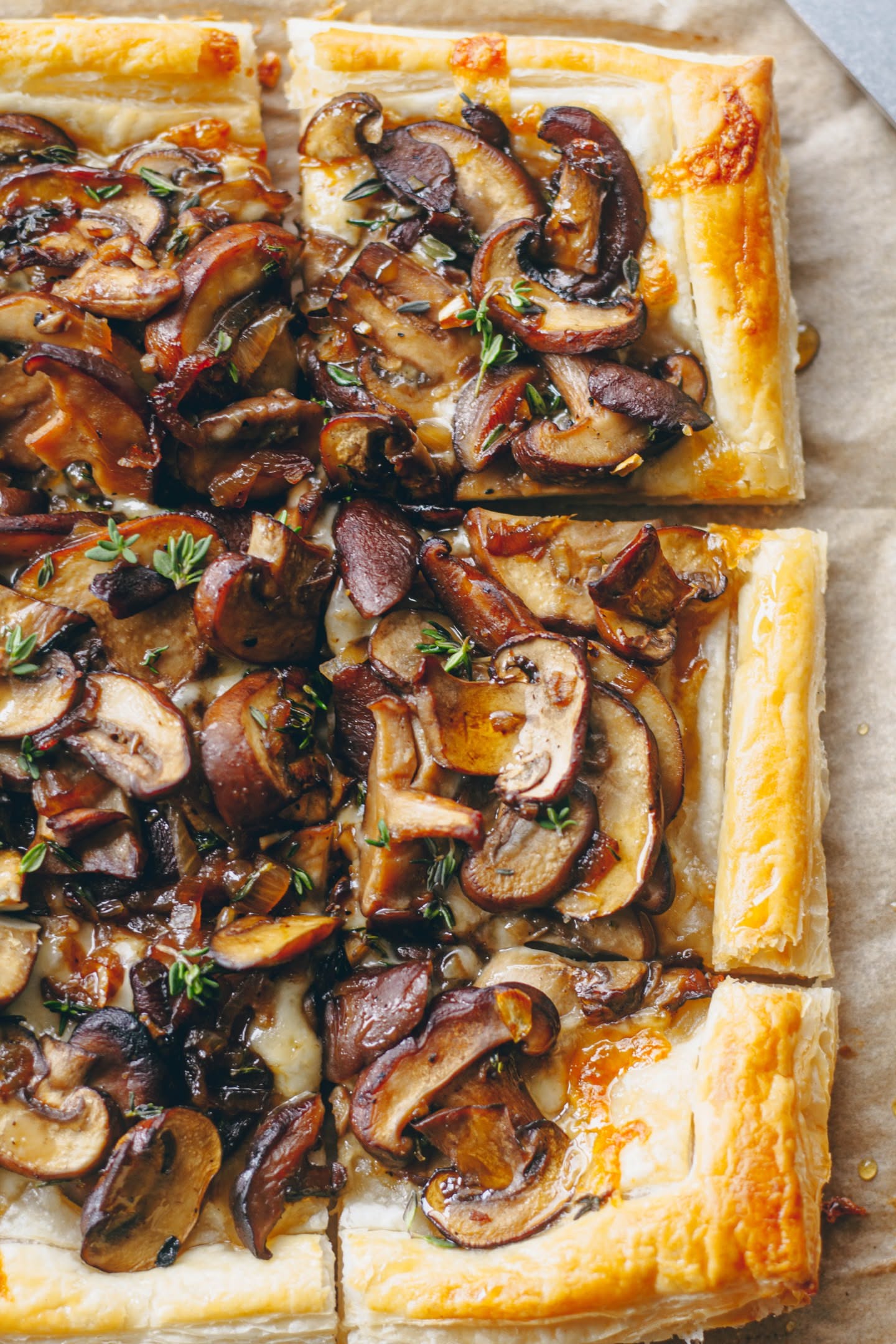 Mushroom and Gruyère Puff Pastry Tart with Thyme