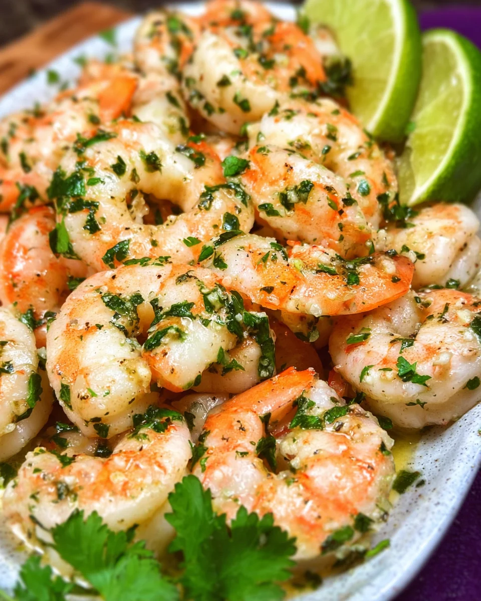 Sautéed Shrimp with Garlic and Fresh Cilantro Lime Sauce