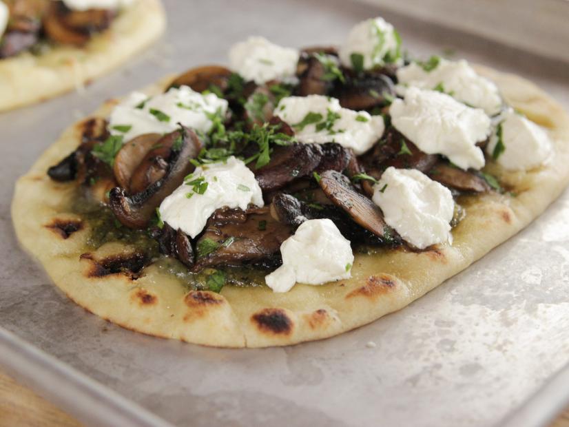 Charred Vegetable and Goat Cheese Flatbread with Balsamic Glaze
