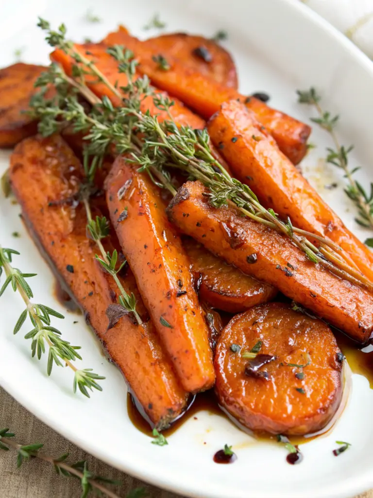 Bourbon-Maple Glazed Carrots with Thyme