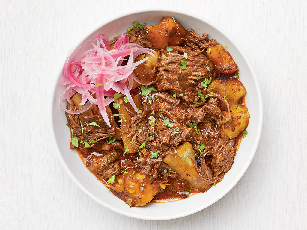 Beef Yuca Stew with Tomato and Cilantro