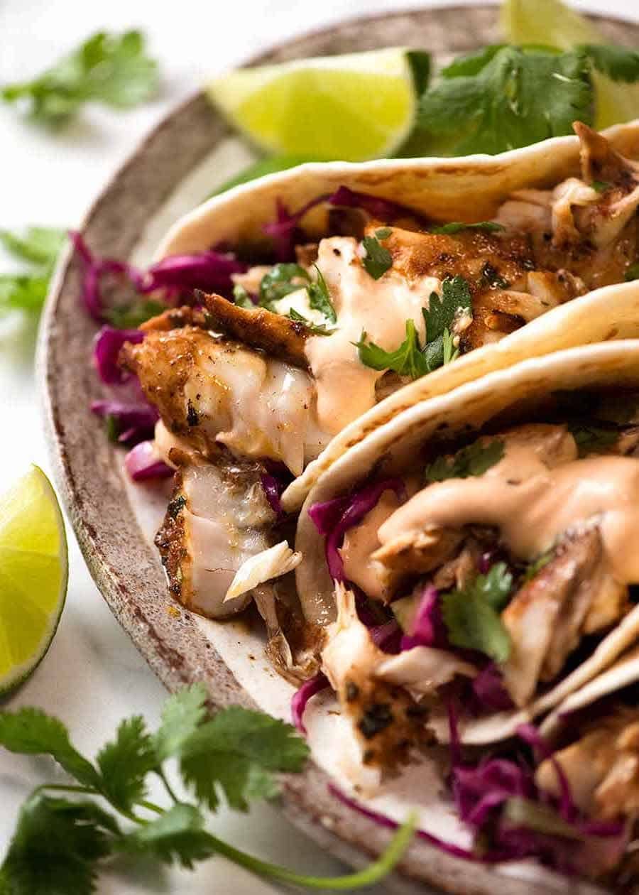 Smoked Coconut and Lime Tiki Fish Tacos