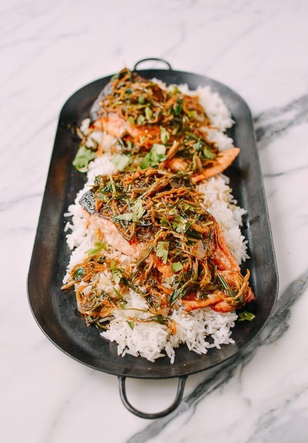Stir-Fried Seattle Salmon with Ginger and Scallions