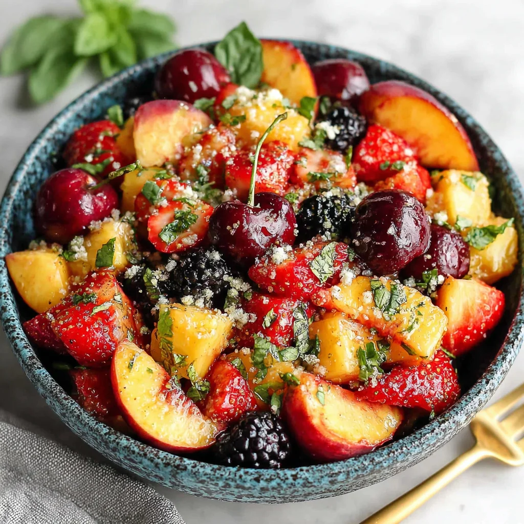 Pecan and Prickly Pear Fruit Salad with Honey-Lime Dressing