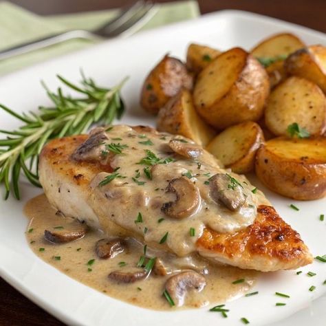 Pan-Seared Chicken with Wild Mushroom Cream Sauce