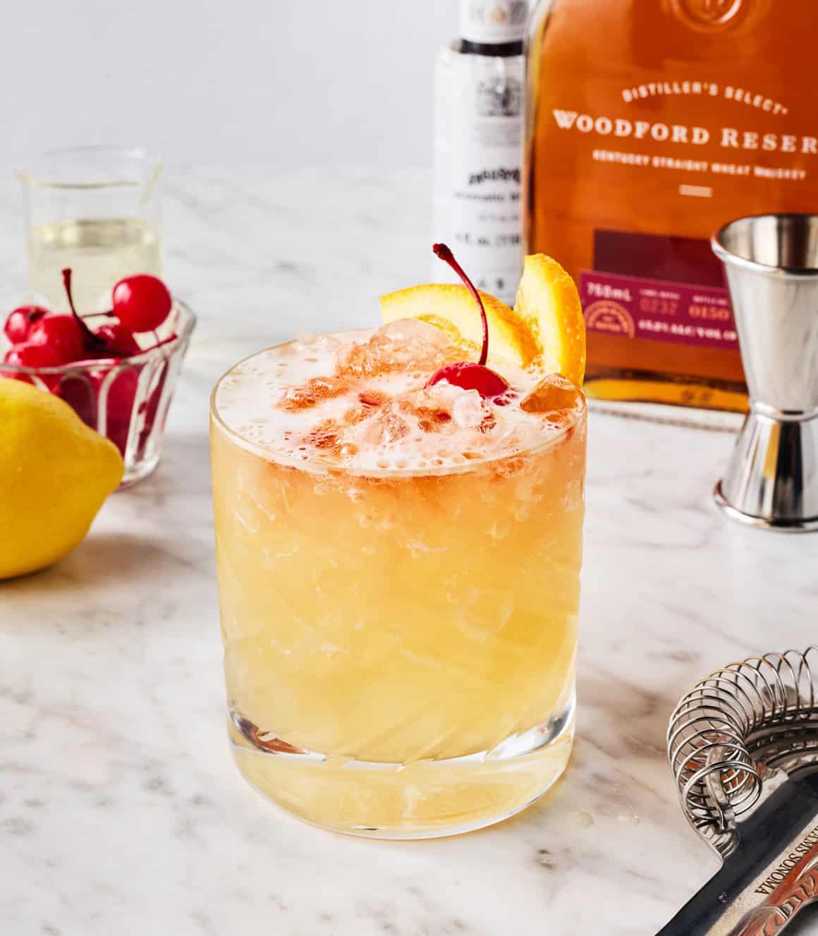 Smoky Honey Citrus Whiskey Sour