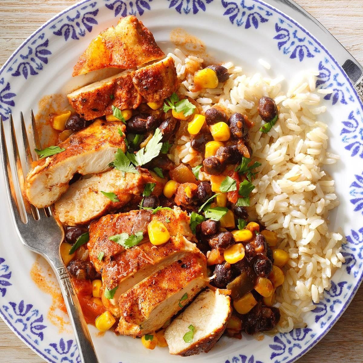 Sautéed Chicken with Roasted Red Pepper and Black Bean Medley