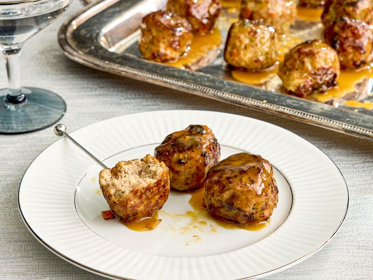 Maple-Glazed Turkey Meatballs with Vermont Cheddar Cream Sauce