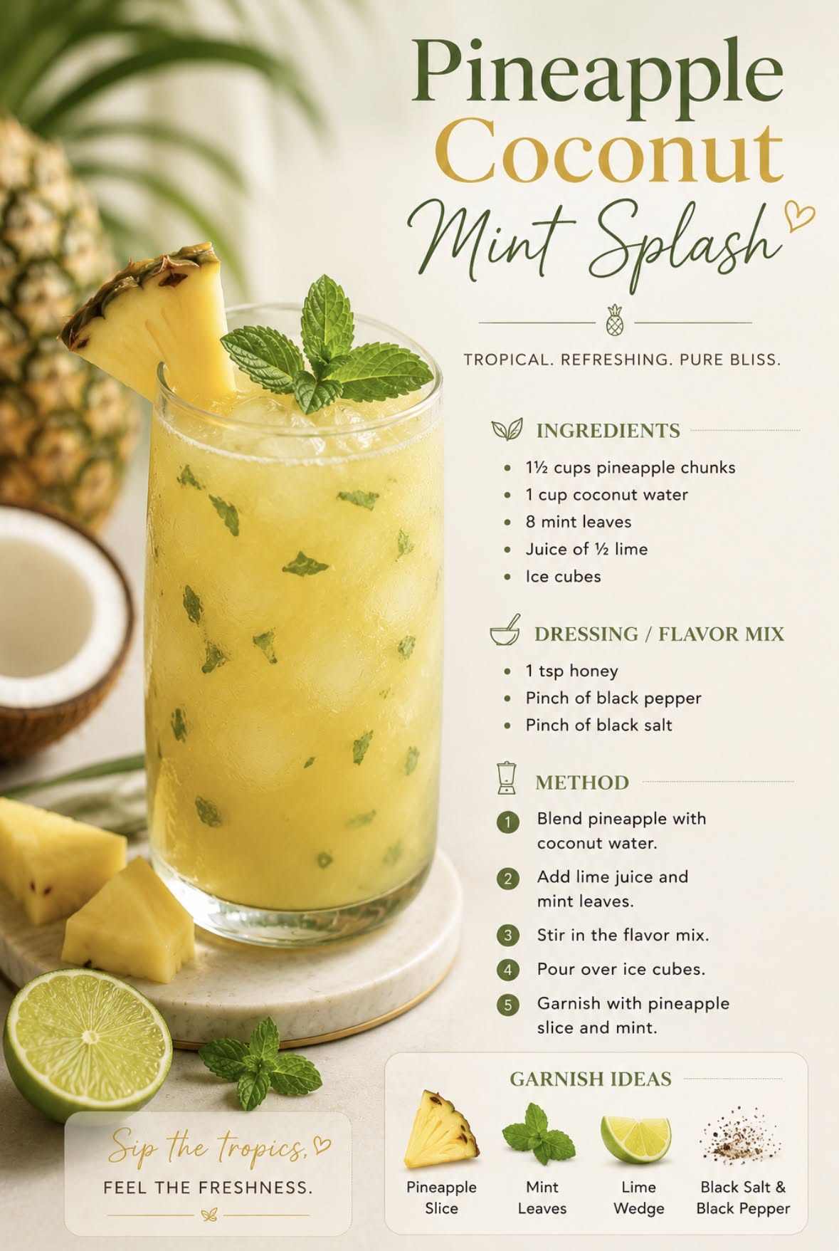 Tropical Mint and Pineapple Smash