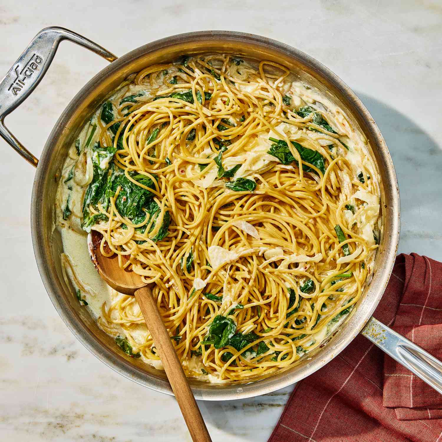 Lemon-Garlic Butter Pasta with Spinach and Cherry Tomatoes