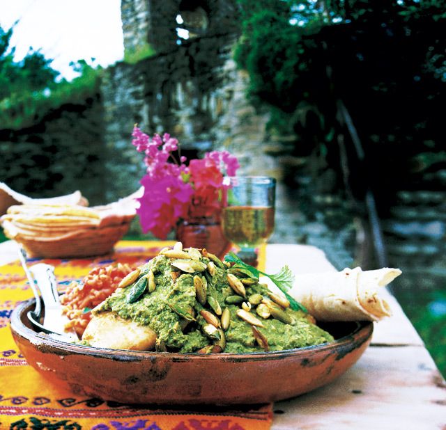 Chicken Papadzules with Pumpkin Seed Sauce