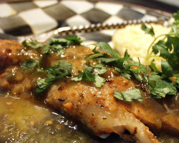 Blackened Flying Fish with Green Seasoning Salsa