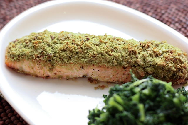 Zinc-Boosting Pumpkin Seed Crusted Salmon with Asparagus