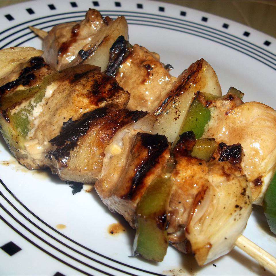 Sour Cream Marinated Chicken Skewers with Lemon and Dill