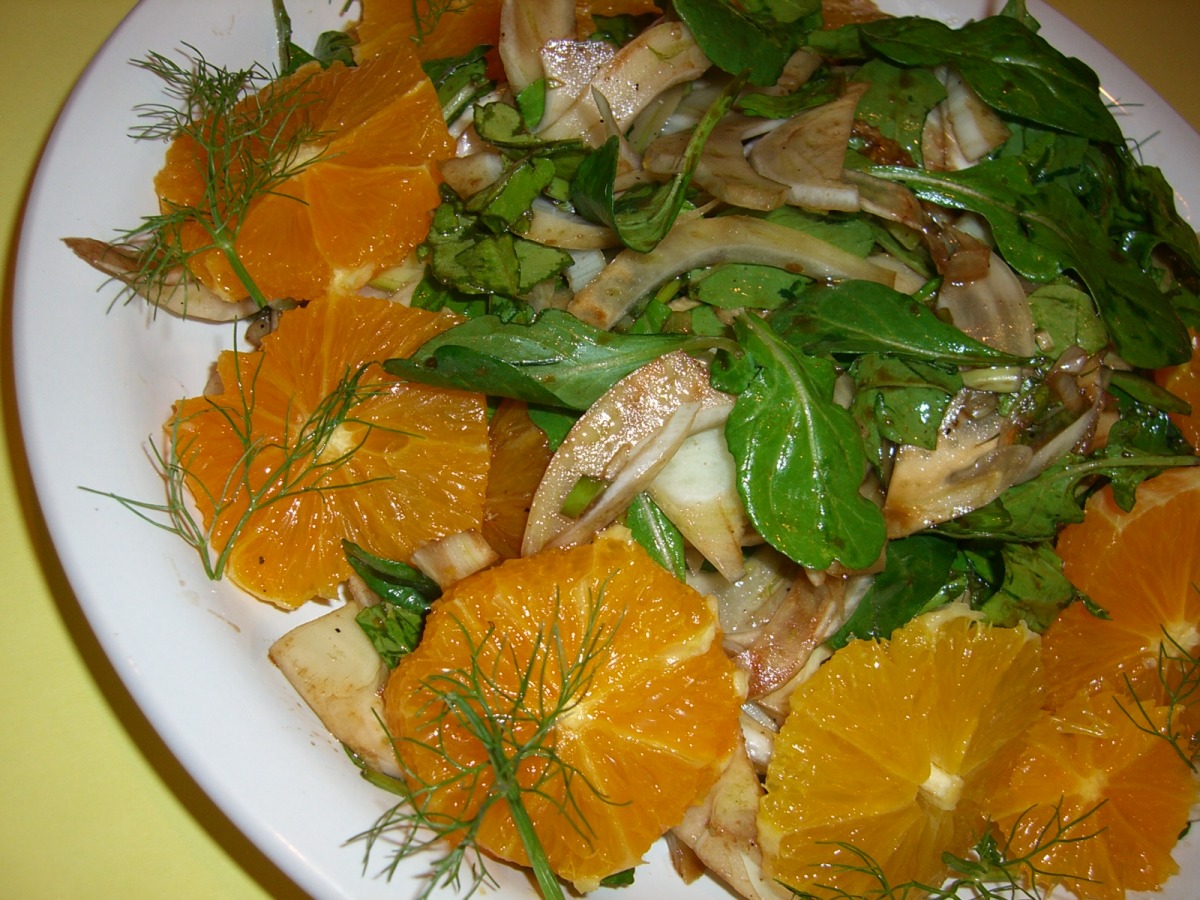 Aperol-Infused Orange Salad with Arugula and Walnuts