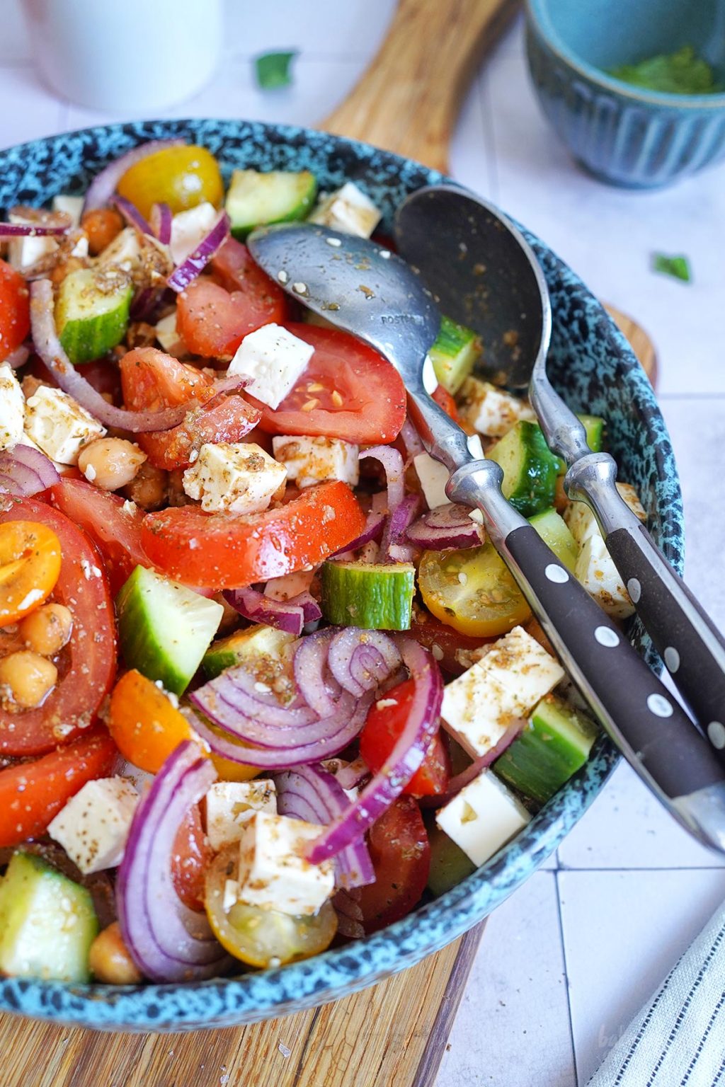 Za'atar-Spiced Chickpea and Feta Salad with Sumac Dressing