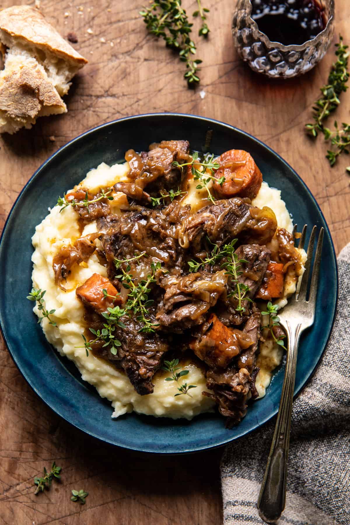 Whiskey-Braised Beef Short Ribs with Caramelized Onions