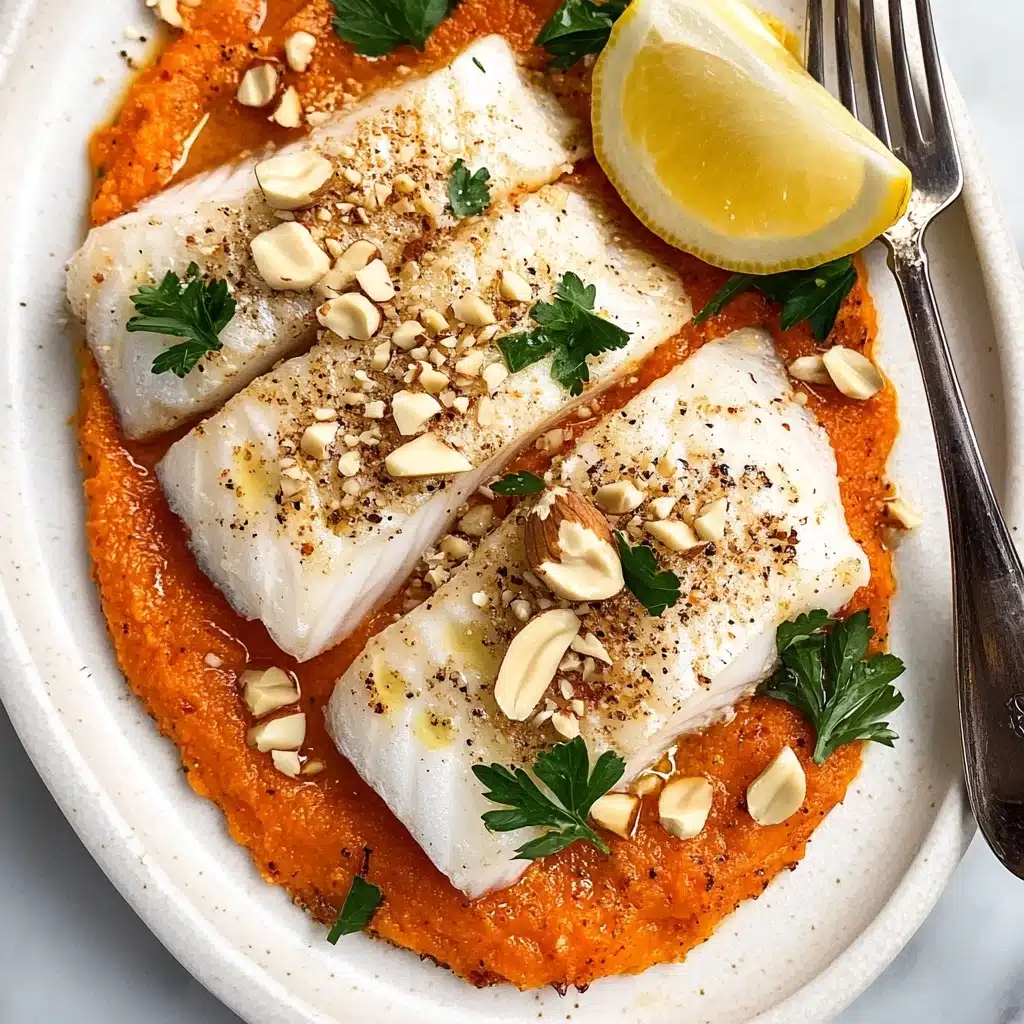 Pan-Seared Cod with Romesco Sauce and Almonds