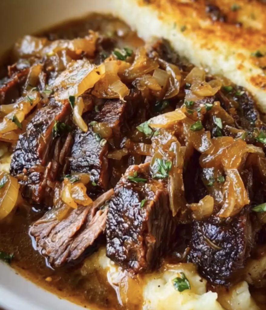 Belgian Ale-Braised Beef with Caramelized Onions