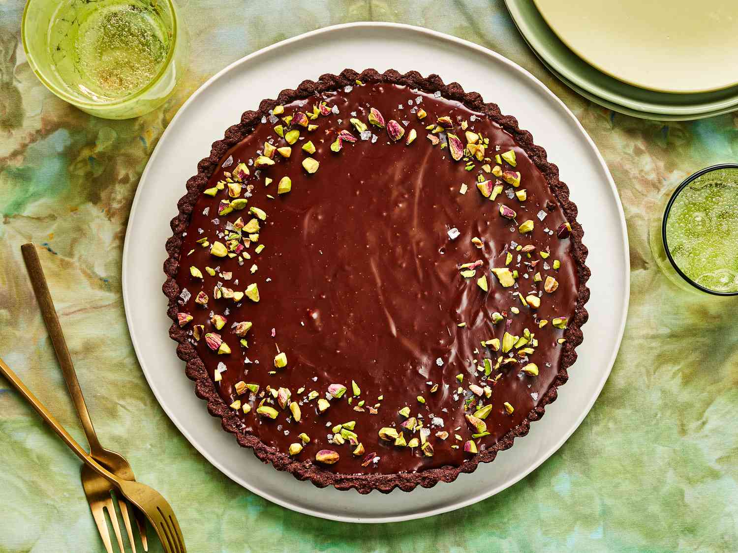 Bitter Herb and Espresso Chocolate Tart