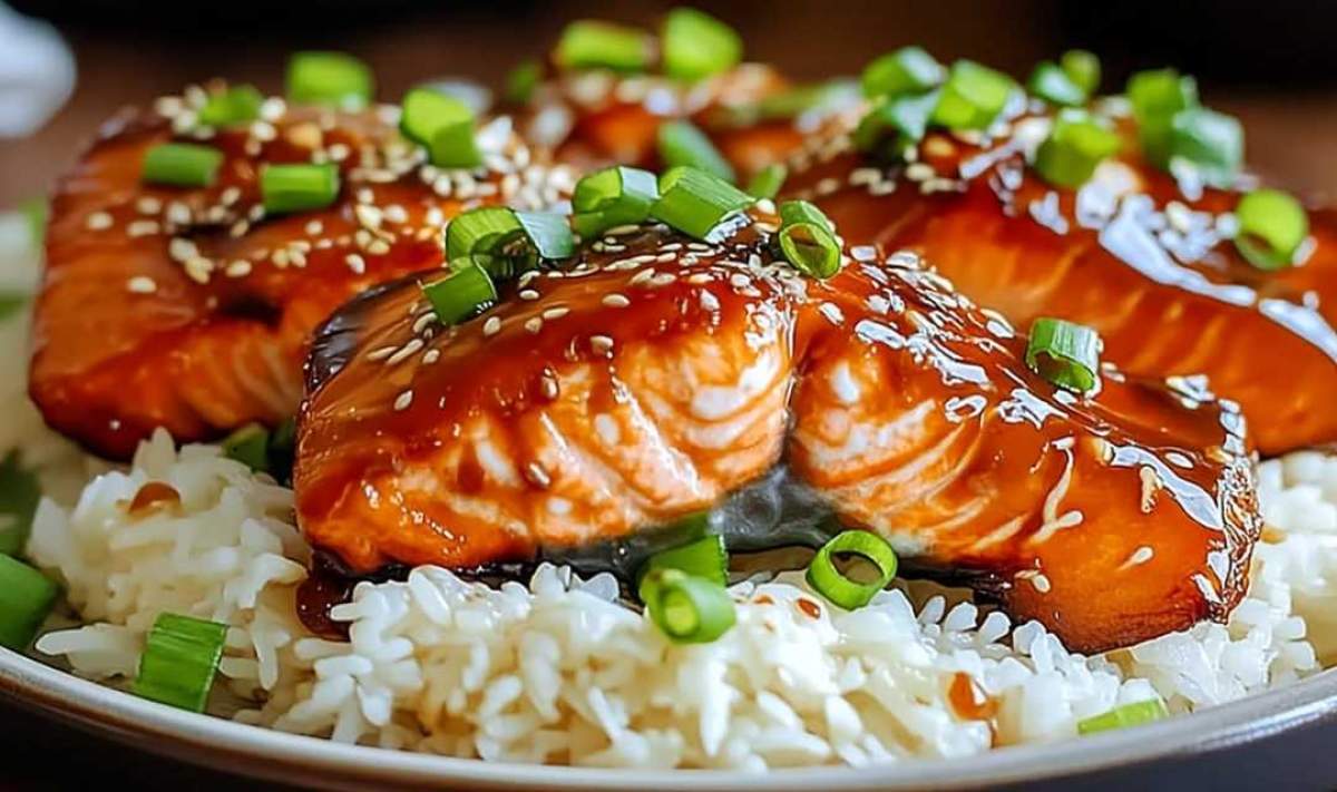 Ginger-Soy Glazed Salmon with Steamed Jasmine Rice
