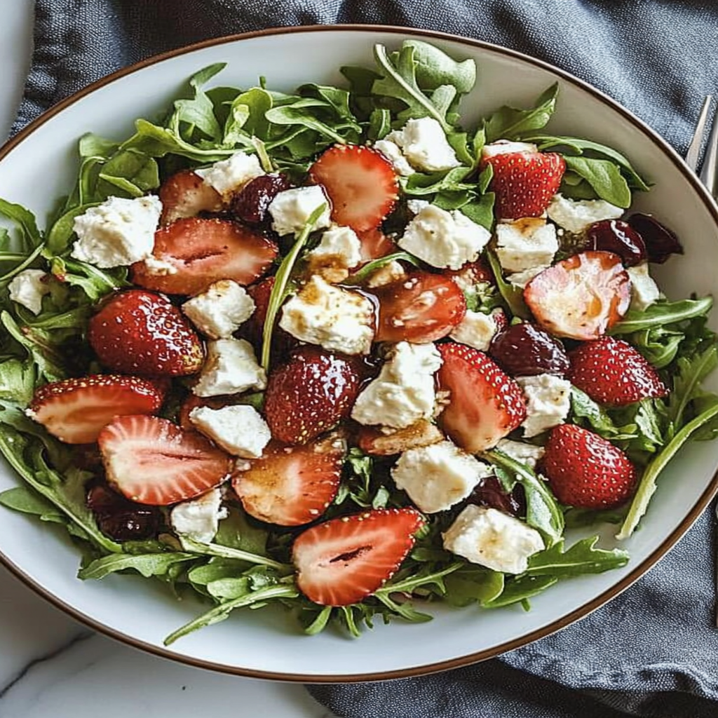 Strawberry-Chive Goat Cheese Salad with Lemon-Herb Vinaigrette