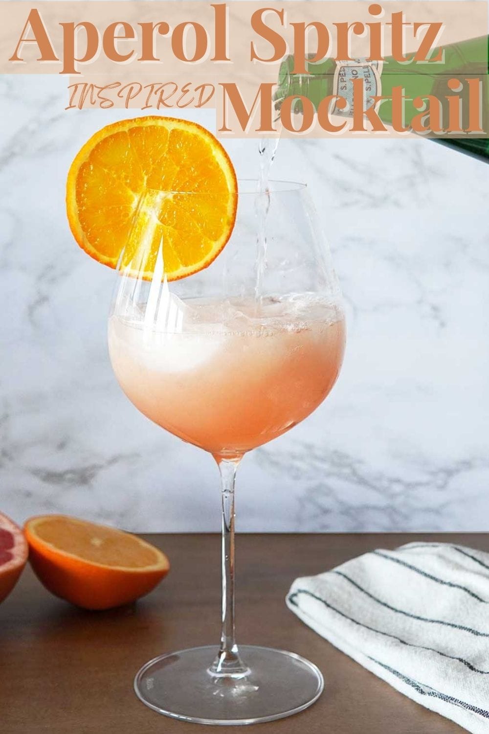 Aperol Spritz Mocktail with Cucumber