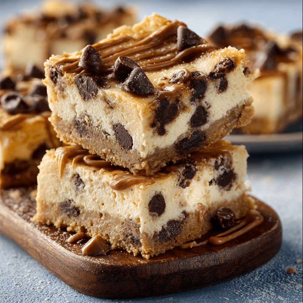 Chewy Cookie Dough Cheesecake Bars