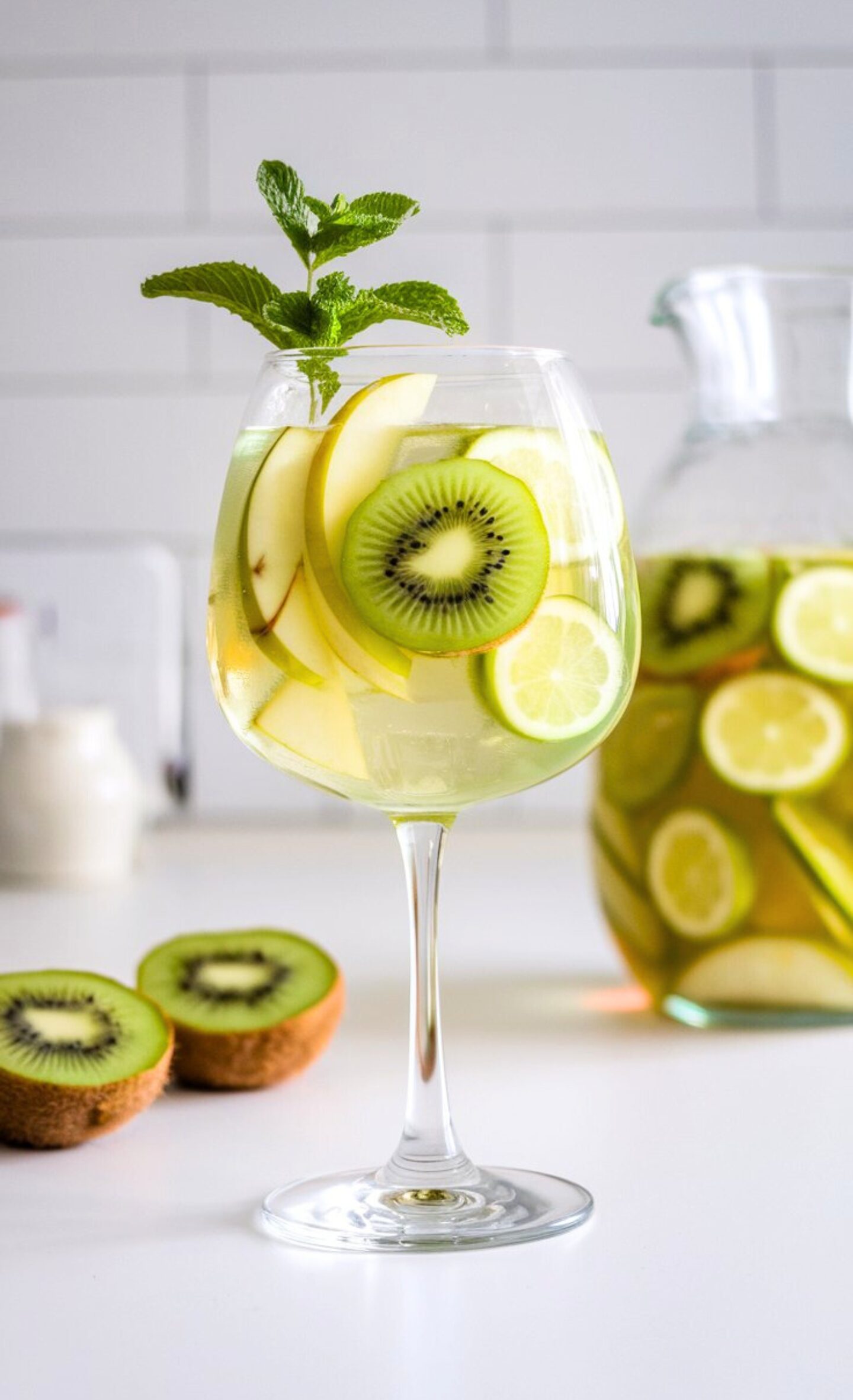 Muddled Kiwi Honey Sangria