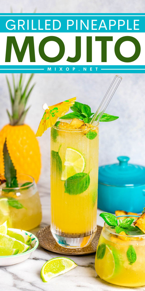 Big Batch Grilled Pineapple Mojito
