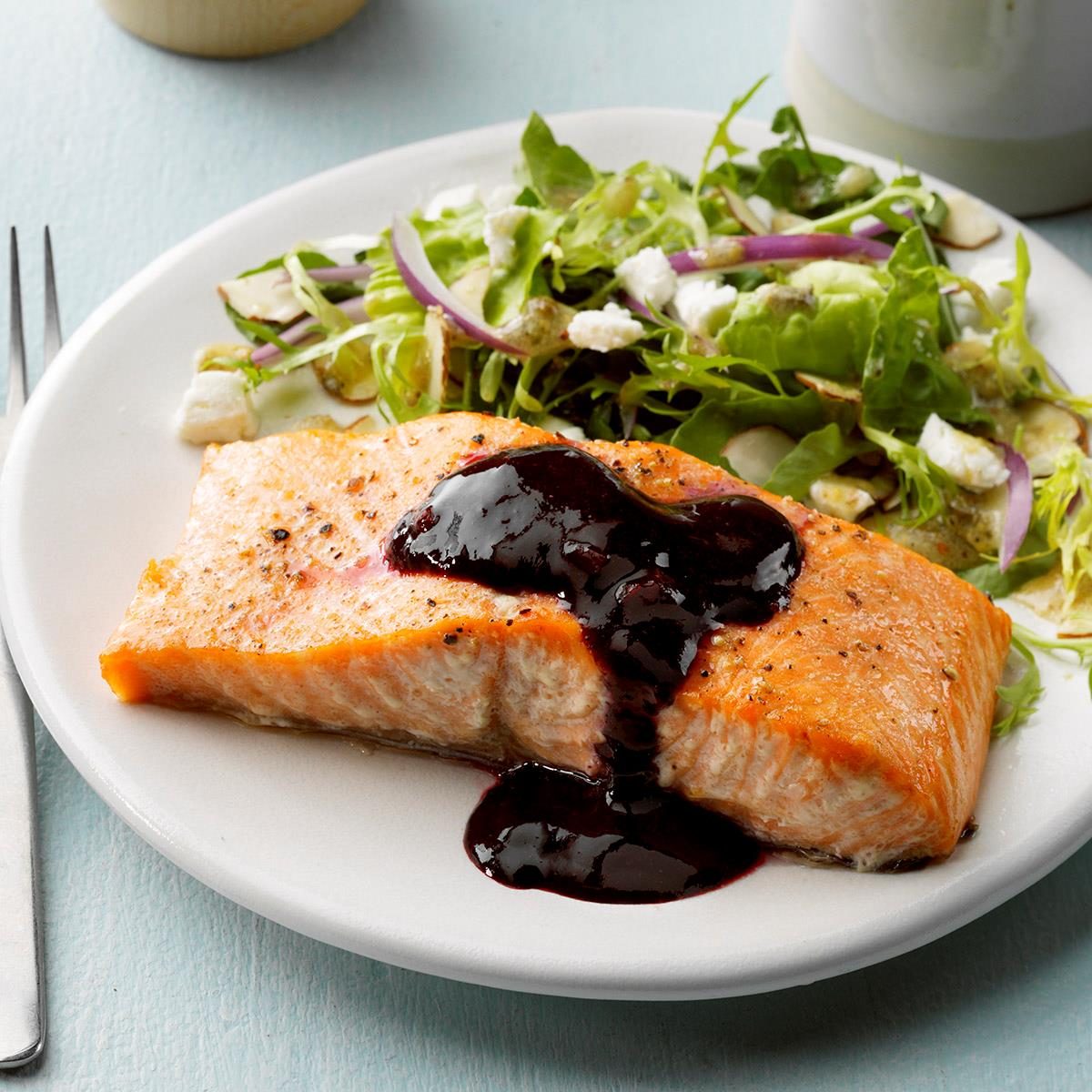 Smoked Cedar-Plank Salmon with Herb Yogurt Sauce