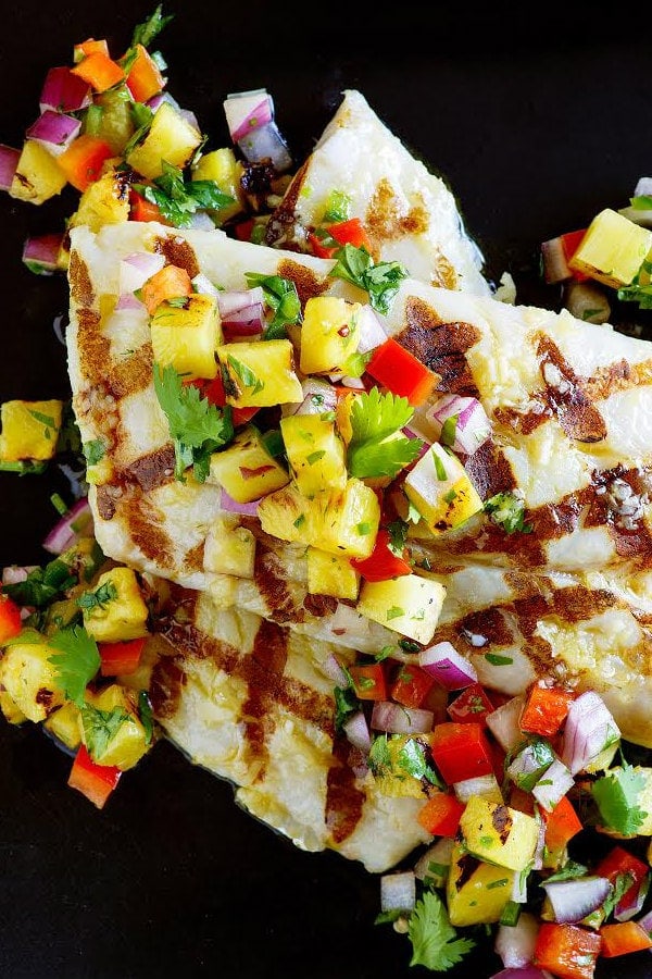 Grilled Pineapple and Mahi-Mahi Skewers with Tiki Glaze