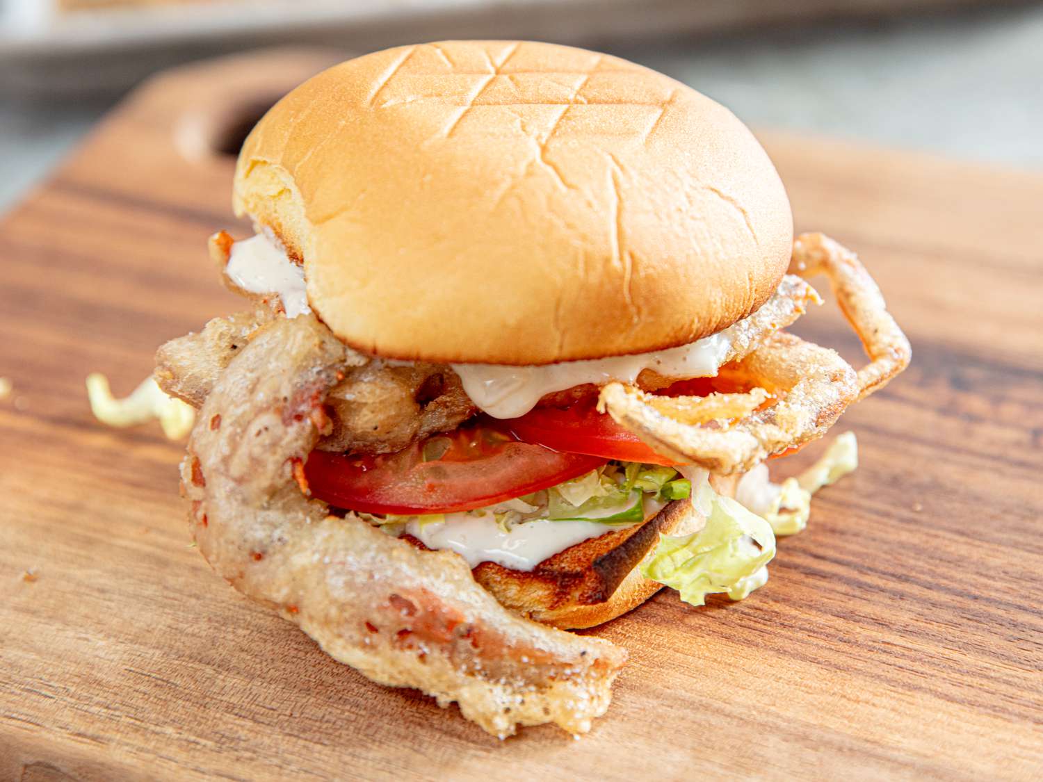Steamed Soft-Shell Crab Sandwich with Spicy Aioli