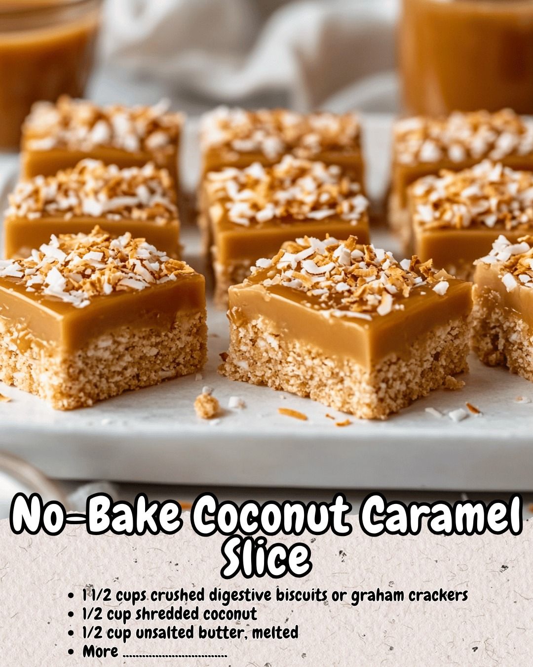 No-Bake Chocolate Caramel Slice with Coconut and Biscuits