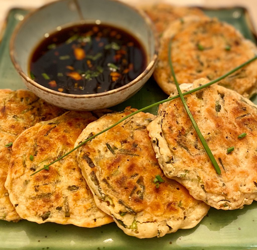 Taipei-Style Scallion Pancakes with Five-Spice Dipping Sauce