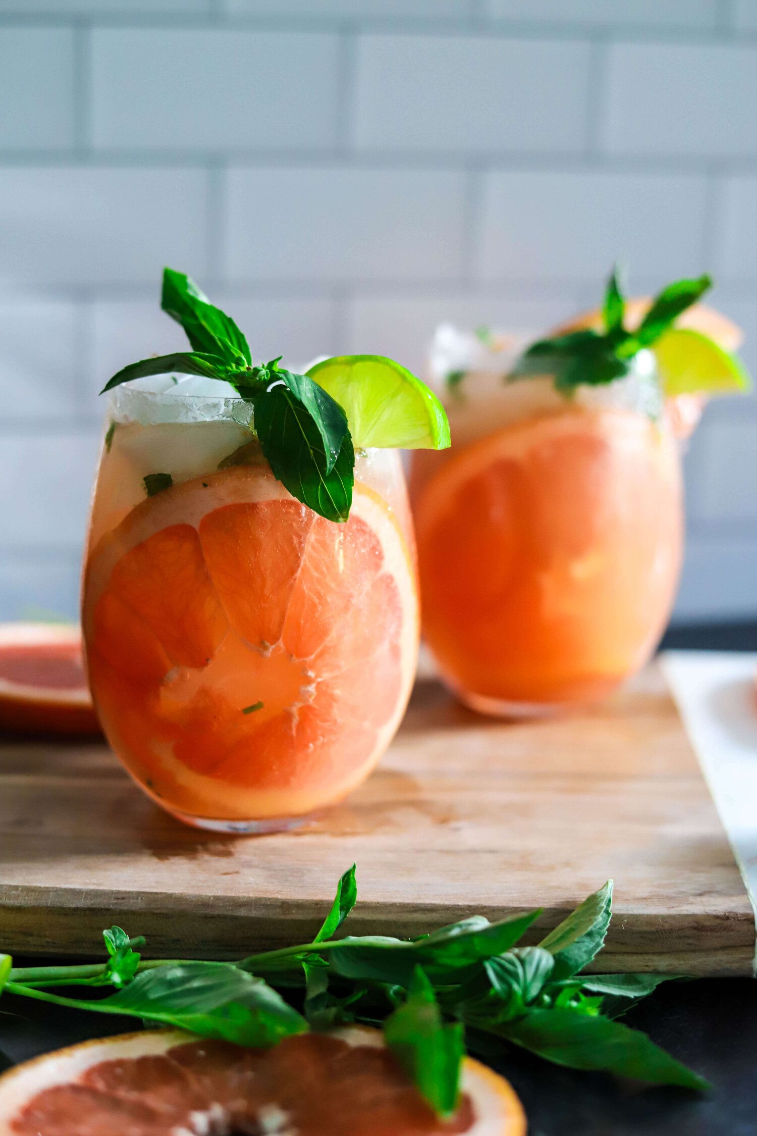 Fresh Basil Grapefruit Smash